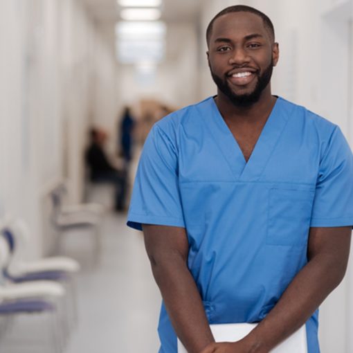 Black male nurse in hospital setting